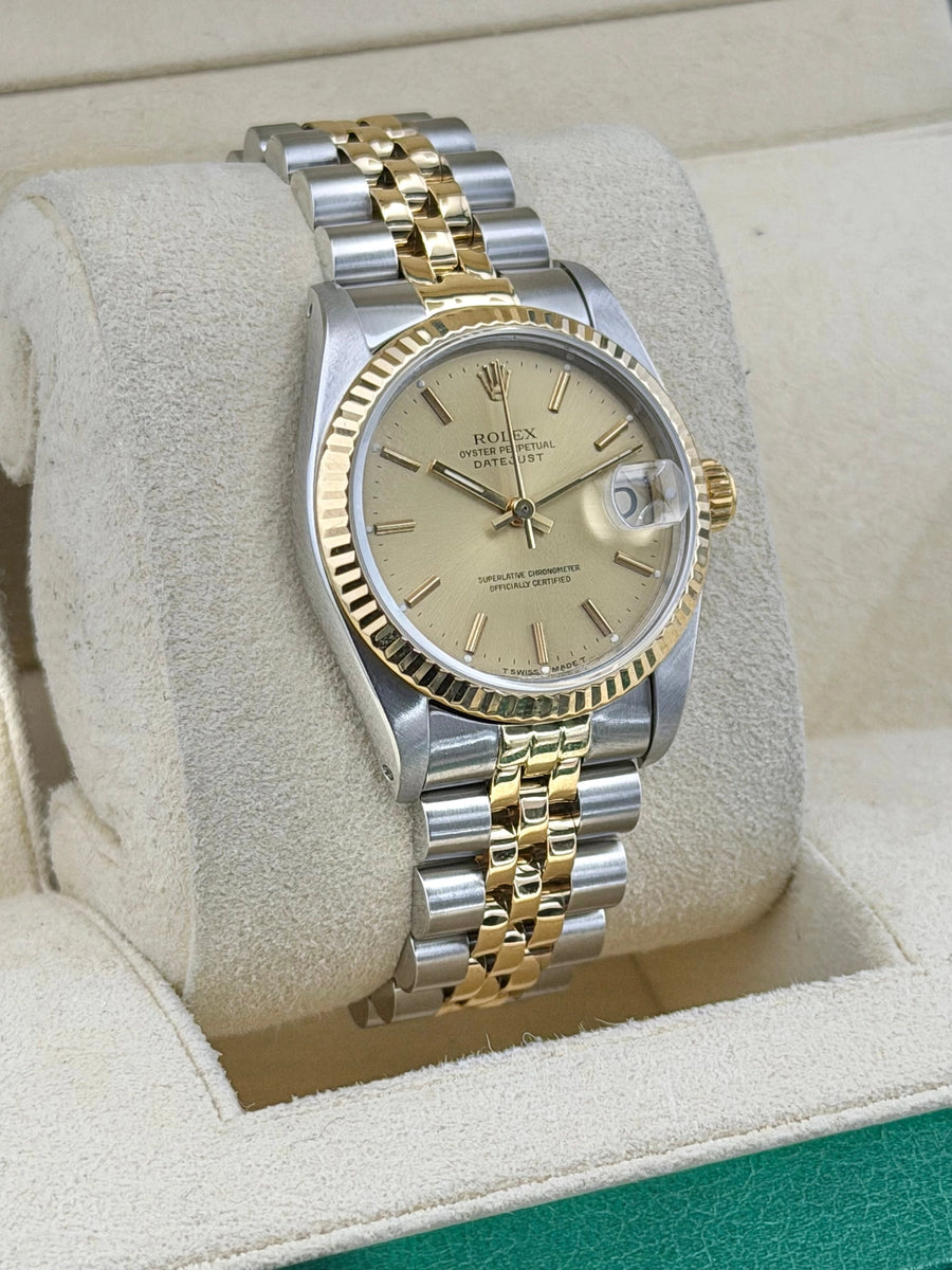 Rolex DateJust Champagne Stick Dial on Jubilee 68273 1989