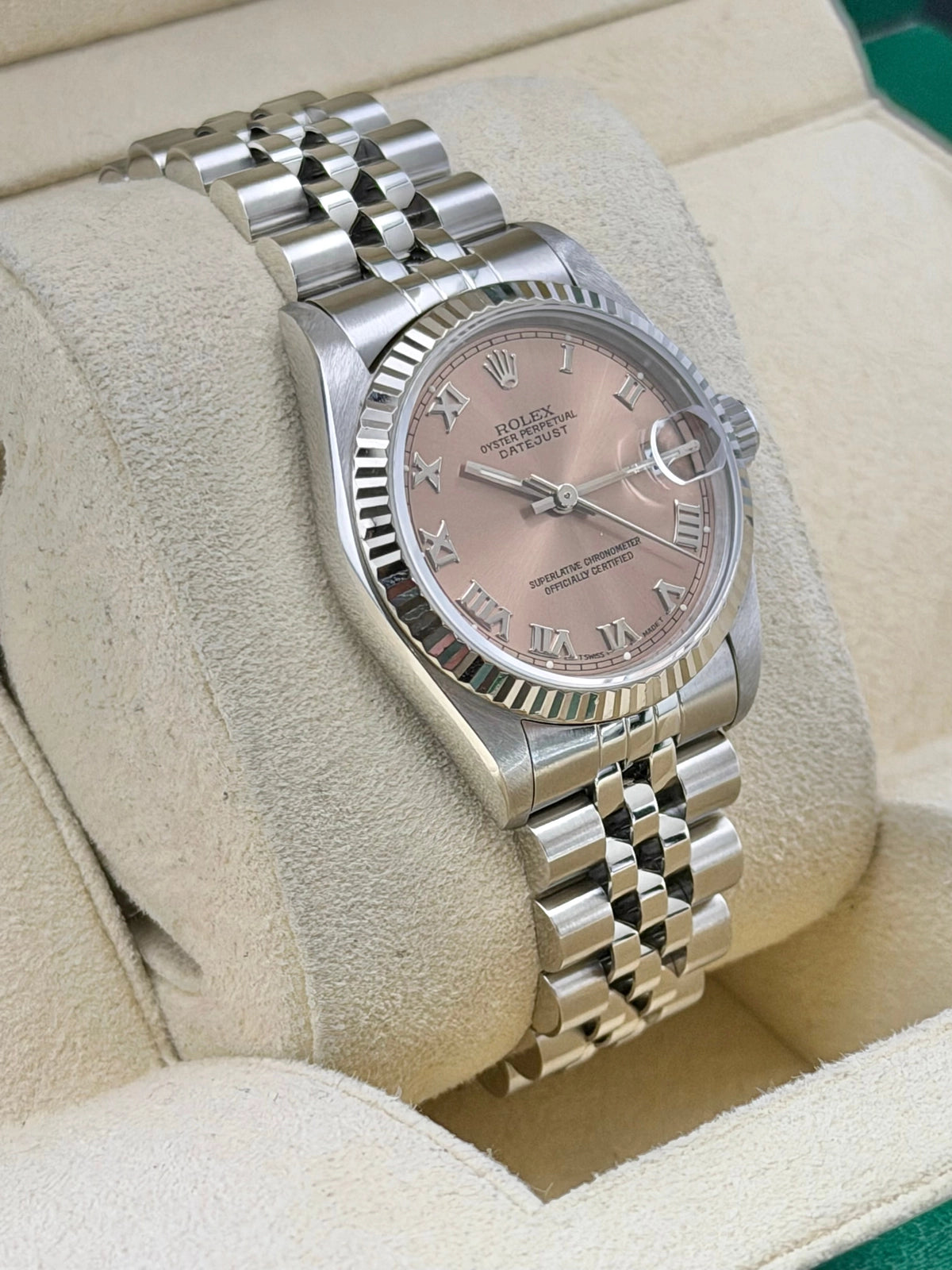 Rolex Date-Just 31 Pink Roman Dial on Jubilee 68274 Complete 1996