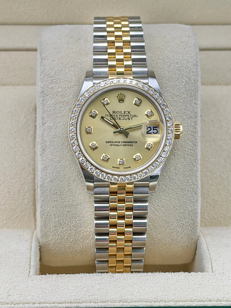 Rolex Date-Just 31 Champagne & Diamond Dial on Jubilee 278273 Complete 2021