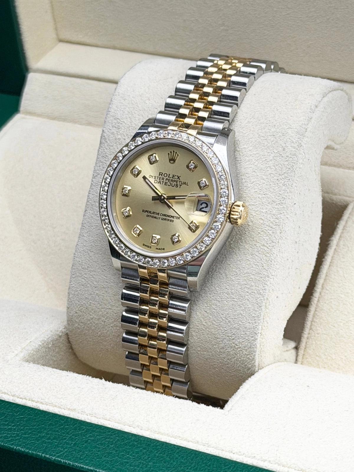 Rolex Date-Just 31 Champagne & Diamond Dial on Jubilee 278273 Complete 2021