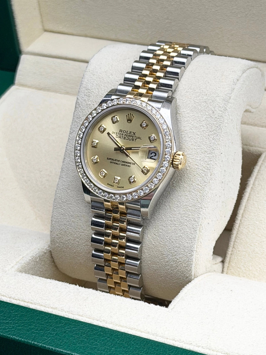 Rolex Date-Just 31 Champagne & Diamond Dial on Jubilee 278273 Complete 2021