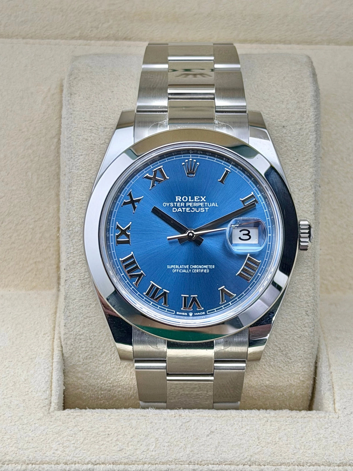 Rolex Date-Just 41 Azzurro Dial on Oyster 126300 Complete 2026