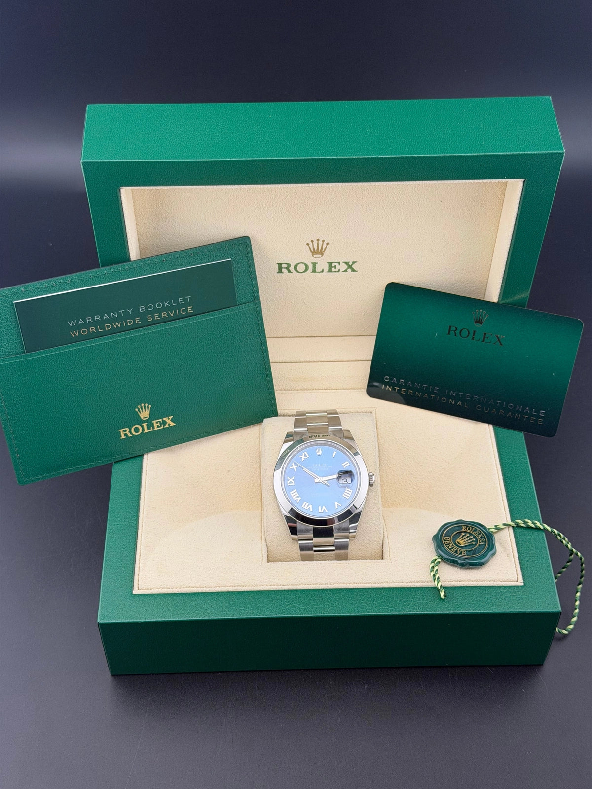 Rolex Date-Just 41 Azzurro Dial on Oyster 126300 Complete 2026