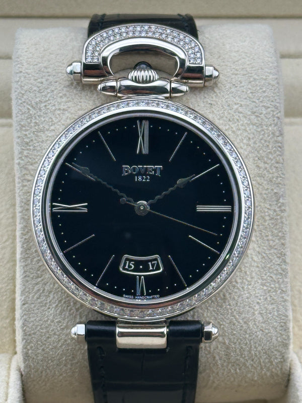$29800 Retail - Bovet Chateu de Motiers, 18K White Gold, 40mm, HMS0001-SD12, 1.10 carats, Box and Papers