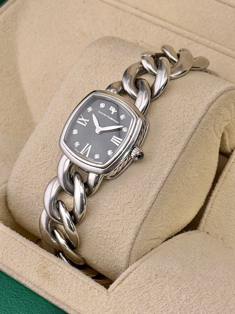 David Yurman Black Diamond Dial Dial on Chain Link T932-S