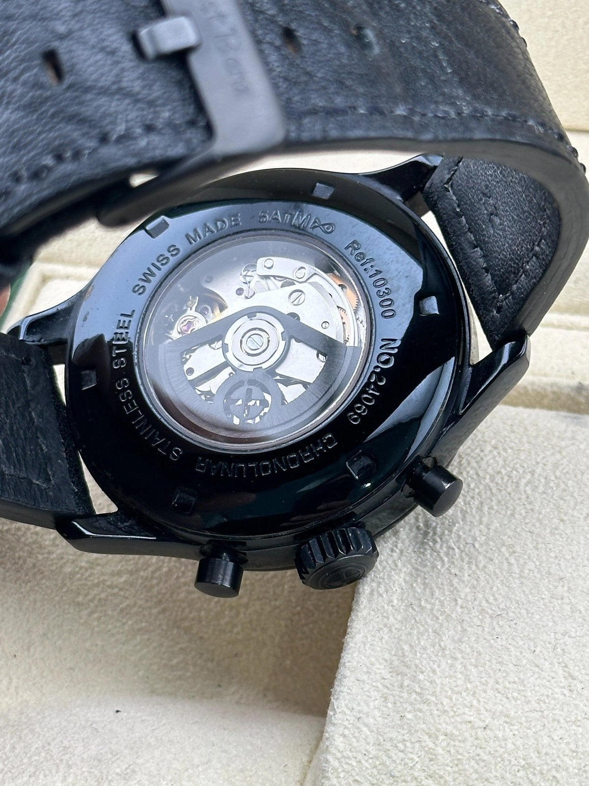 Ernst Benz Chronolunar DLC Black Dial on Leather Strap GC10300-DLC Complete 2024