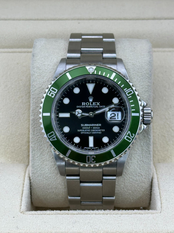 Rolex Submariner Date, Kermit, 16610LV, 40mm, 2008 Box and Papers and 2020 Service Card