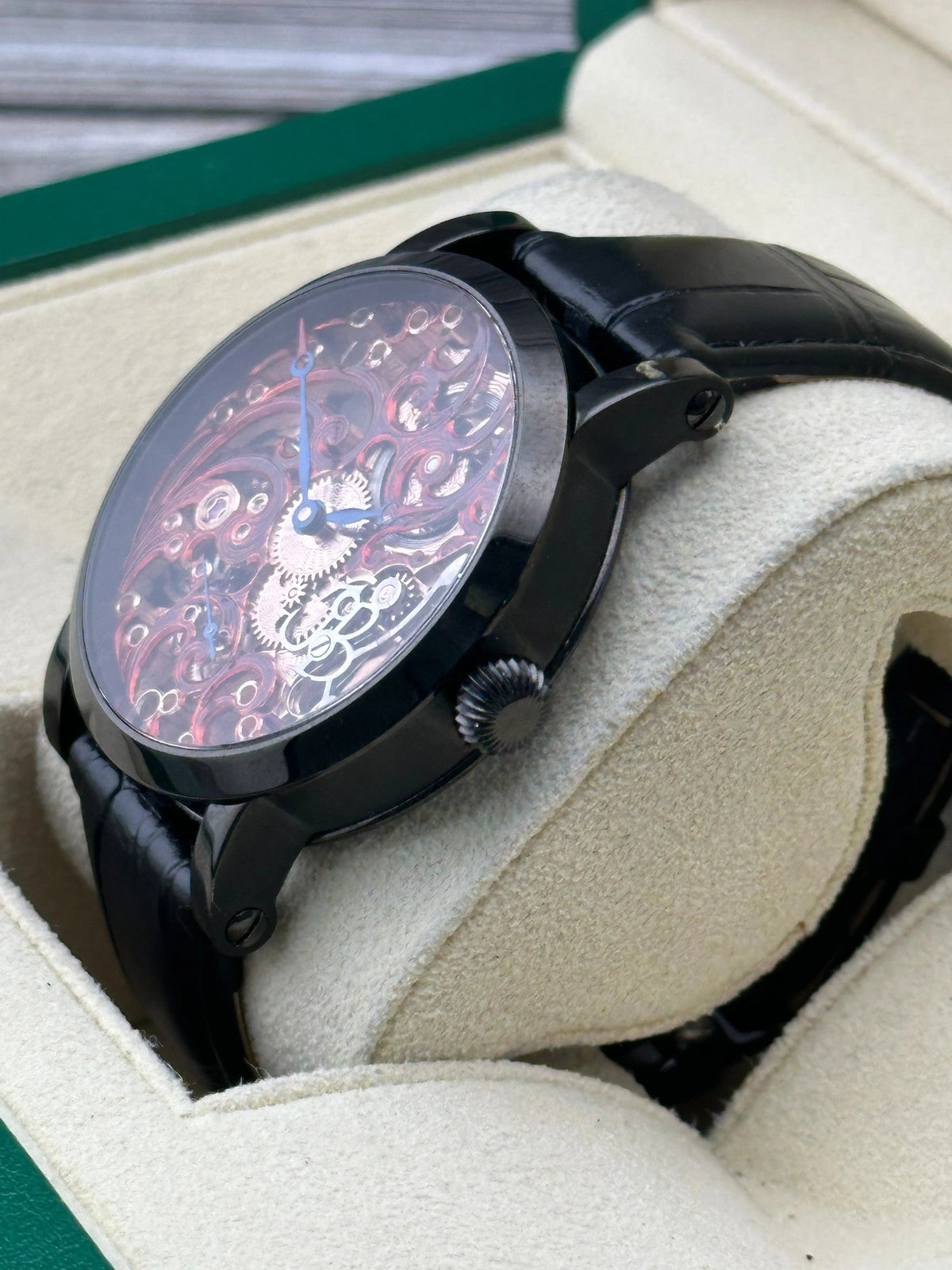 Benzinger Custom 1 of 1 Watch Skeleton Dial on Leather Strap Complete 2024