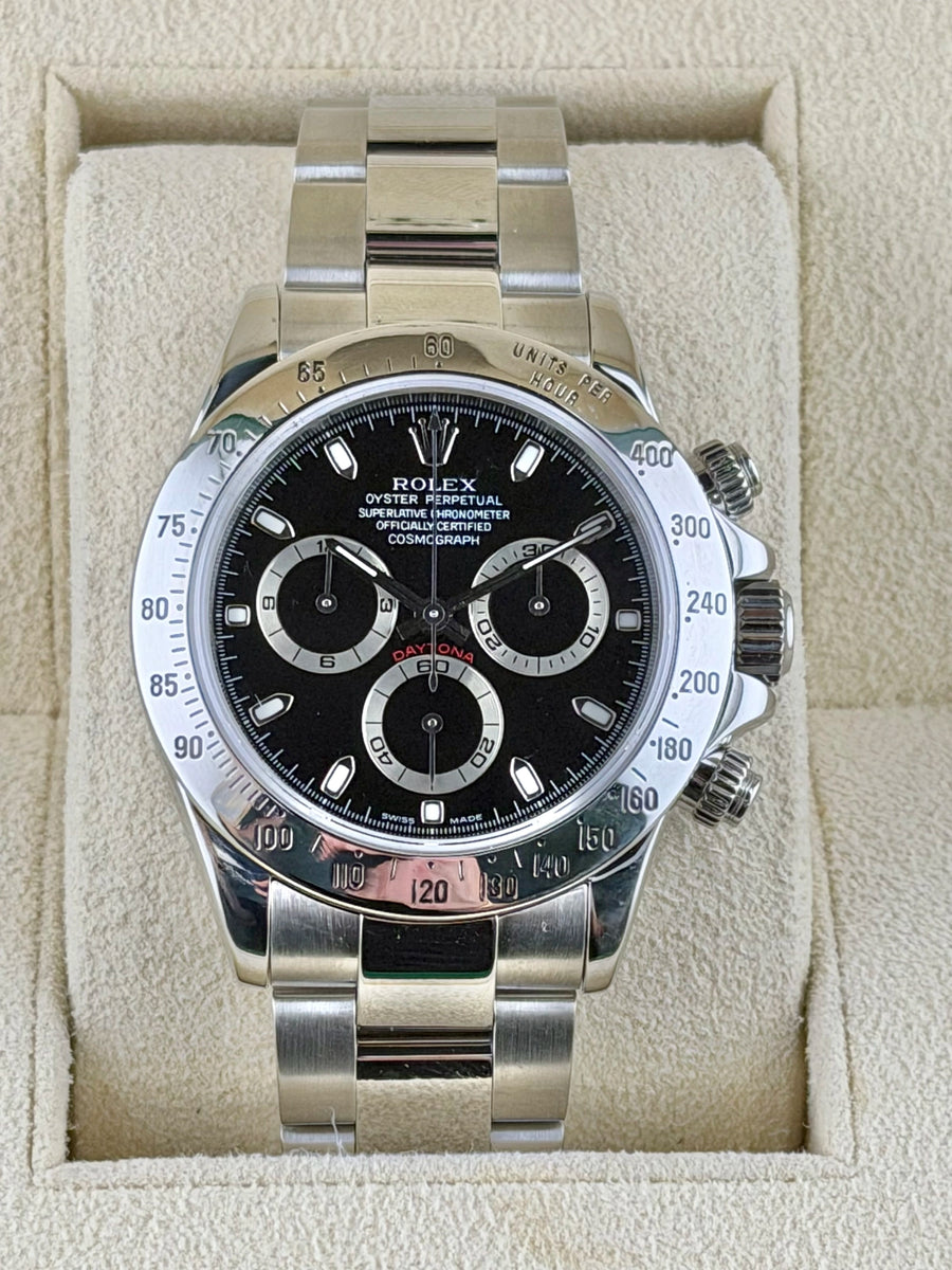 Rolex Daytona Black Dial on Oyster 116520 with Box 2000
