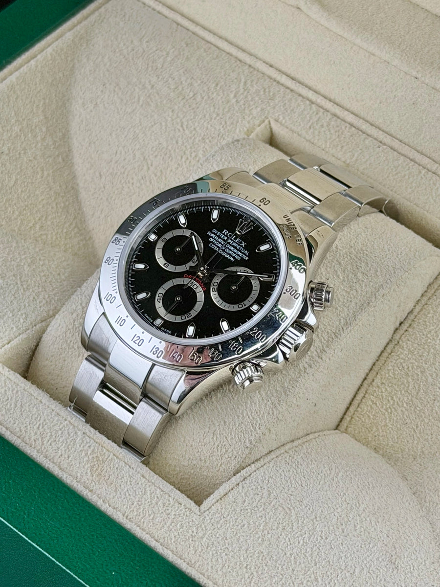 Rolex Daytona Black Dial on Oyster 116520 with Box 2000