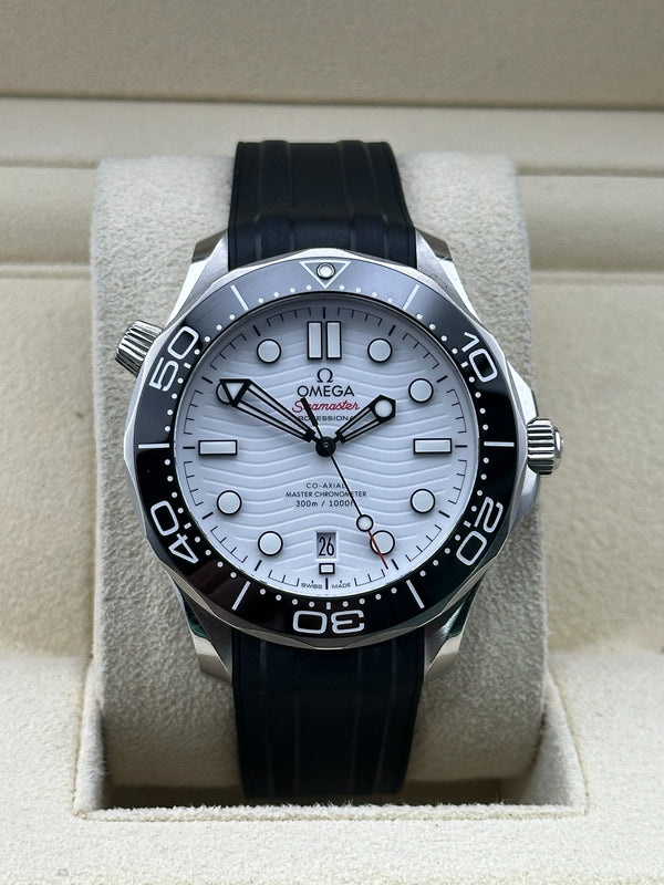 Omega Seamaster 300m, White Wave Dial, 42mm, 21032422004001, 2022 Box and Papers