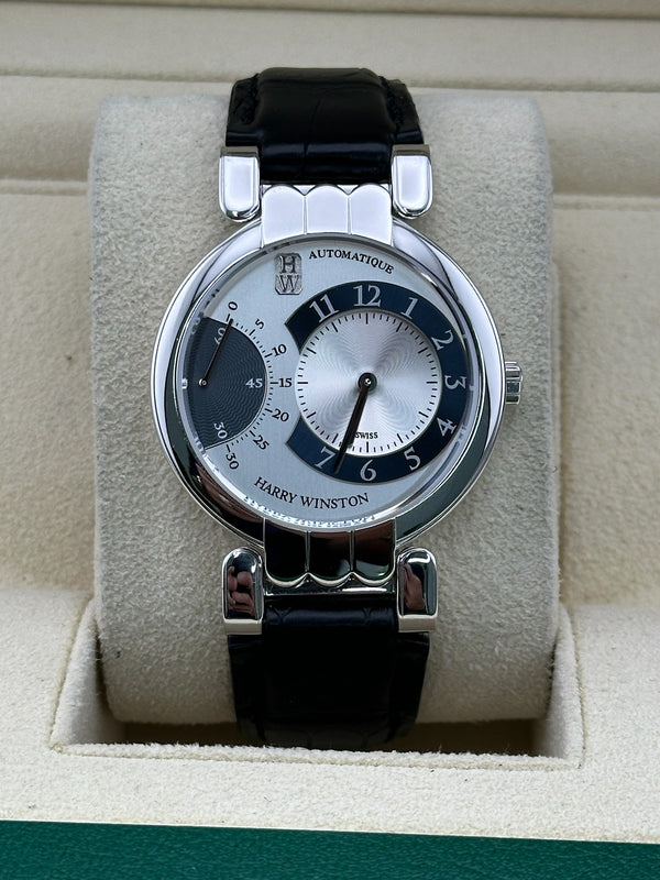 Harry Winston Premier Excenter Retrograde White Gold, 37mm, PREAEX37WW005, Watch and Authentication