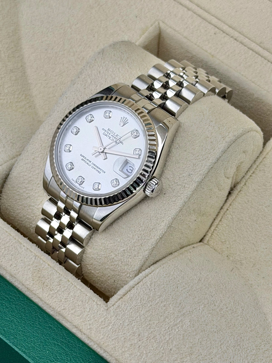 Rolex Datejust Silver Diamond Dial on Jubilee 178274 Complete 2009