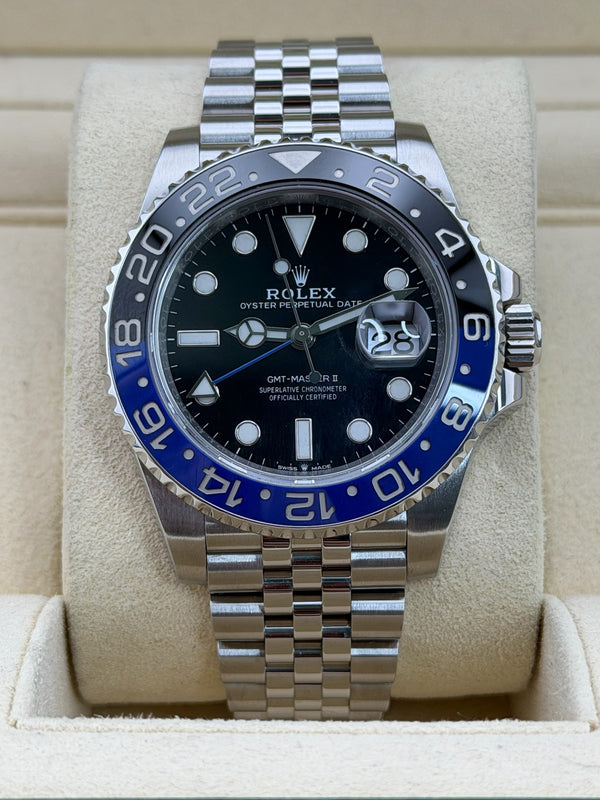 Rolex GMT Master II, Batgirl, 40mm, 126710BLNR, Jubilee Bracelet, 2020 Box and Papers
