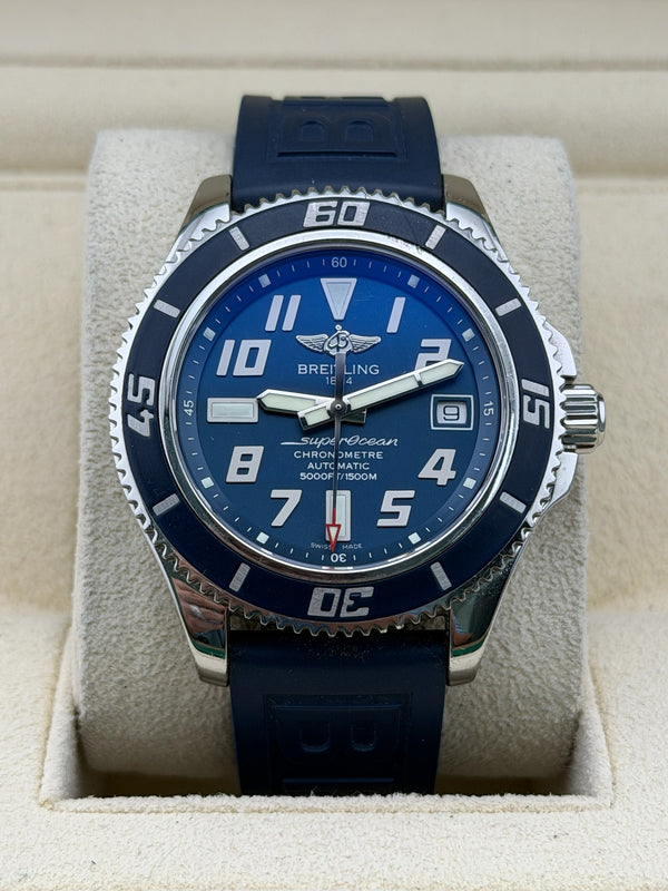 Breitling Superocean, Blue Dial with strap and bracelet, 42mm, A173643B, 2013 Box and Papers