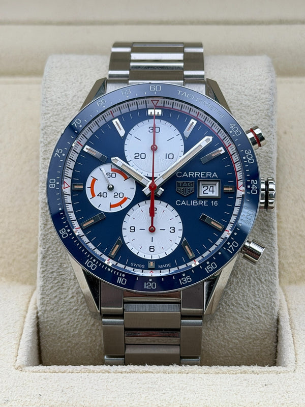 TAG Heuer Carrera Calibre 16, Blue Dial, 41mm, Box and Booklets