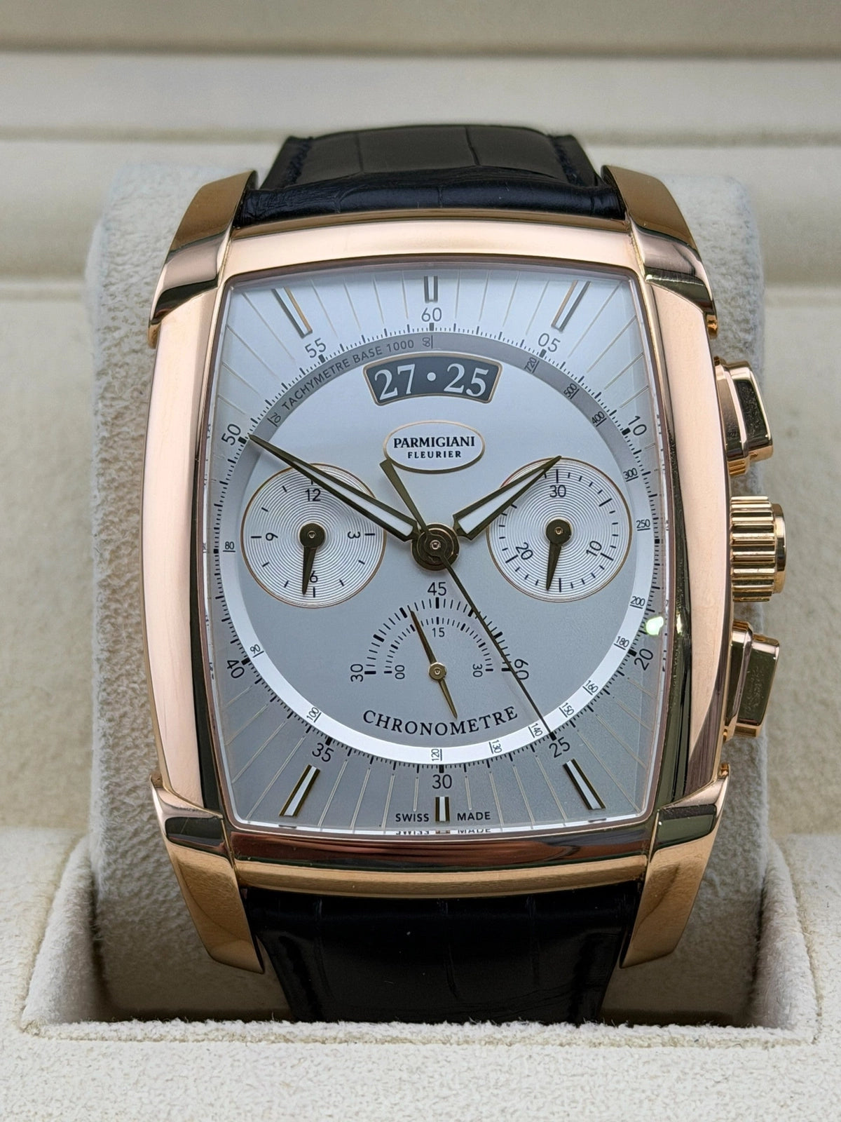 Parmigiani Fleurier Kalpagraphe Silver Dial on Leather Strap PFC193-1002500-XA1432 Complete 2019