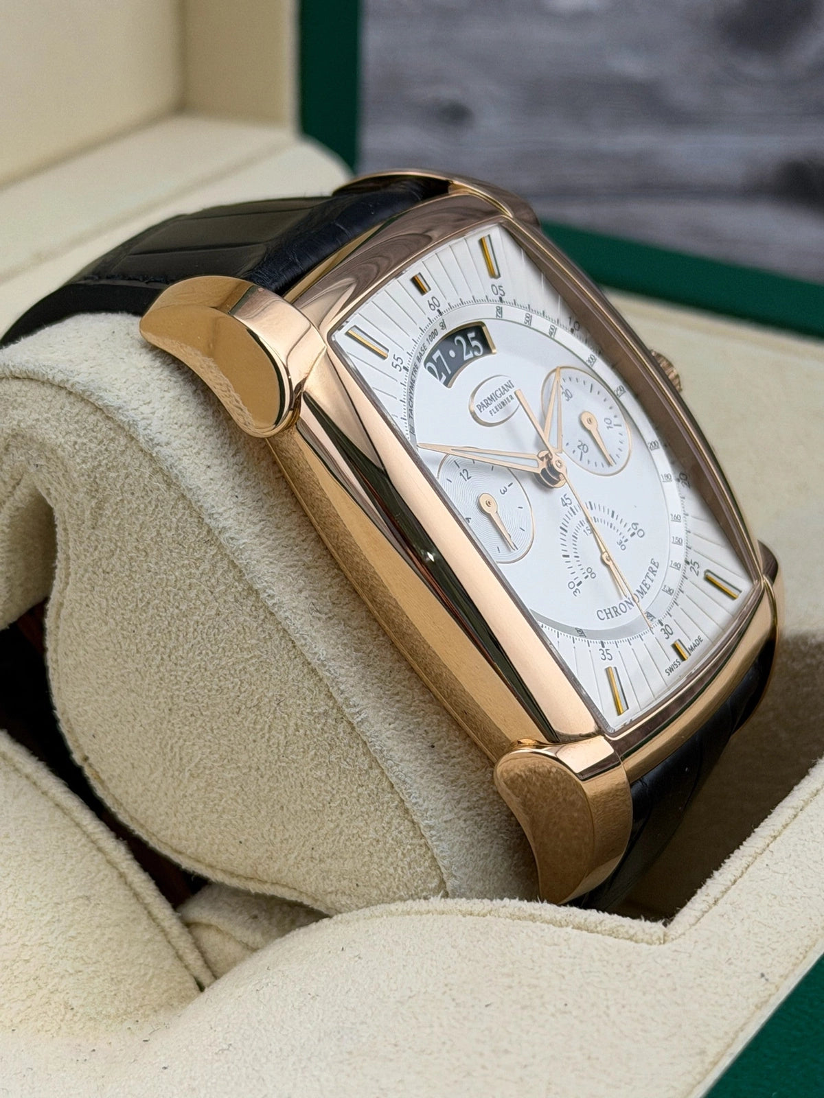 Parmigiani Fleurier Kalpagraphe Silver Dial on Leather Strap PFC193-1002500-XA1432 Complete 2019