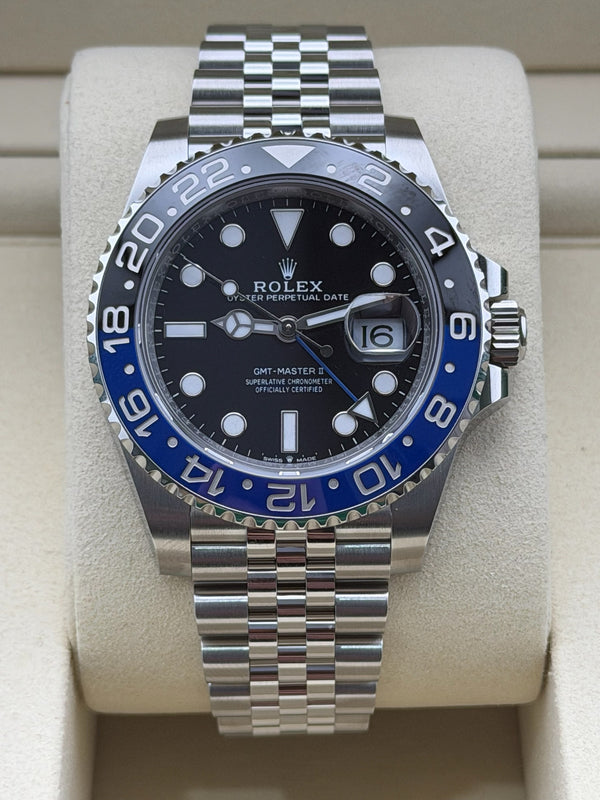 Rolex GMT Master II, Batgirl, 40mm, 126710BLNR, Jubilee, 2025 Box and Papers
