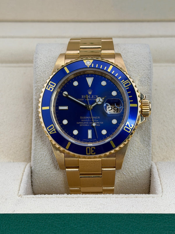 Rolex Submariner Date, 18K Yellow Gold, 16618, Bluesy, 2008