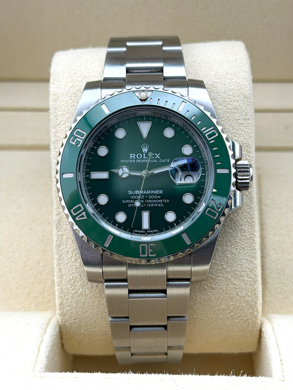 Rolex Submariner Date, Hulk, 40mm, 116610LV, 2016 Box and Papers