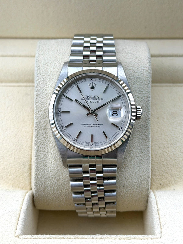 Rolex Datejust 36, Silver Dial, 36mm, 16234, 2003 Box and Papers