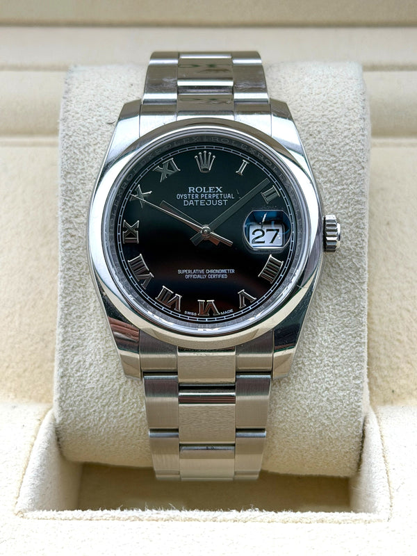 Rolex Datejust 36, 116200, Black Dial, 36mm, 2019 Box and Papers