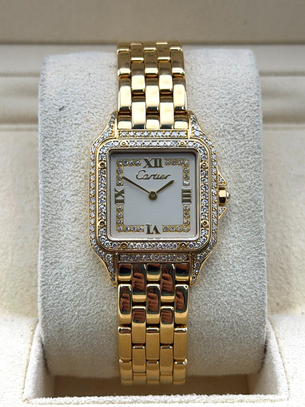 Cartier Panthere, 18K Yellow Gold, Factory Diamond Dial and Double Bezel, Watch Only, 88369