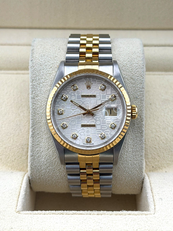 Rolex Datejust 36, 16233, Jubilee Diamond Dial, 1991, Watch and Box