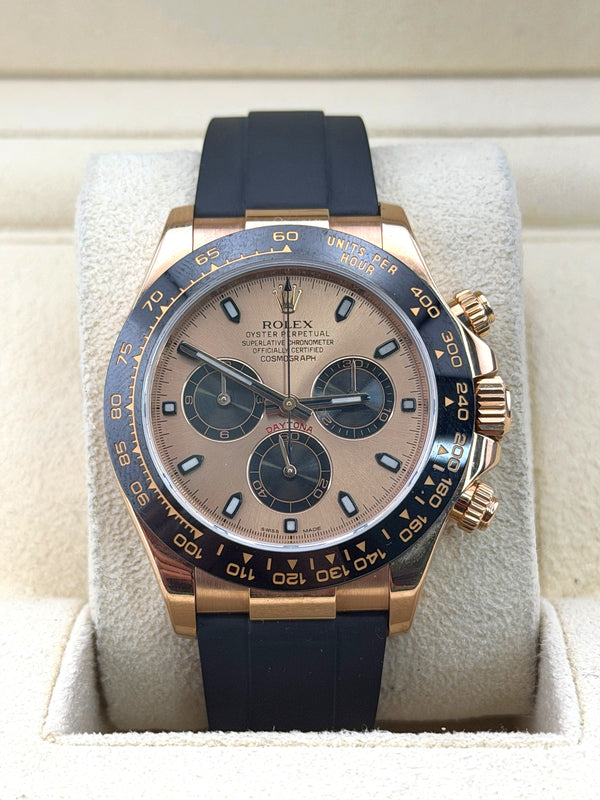 Rolex Daytona, 18K Rose Gold, Pink Dial, Oysterflex, 40mm, 116515LN, Watch Only