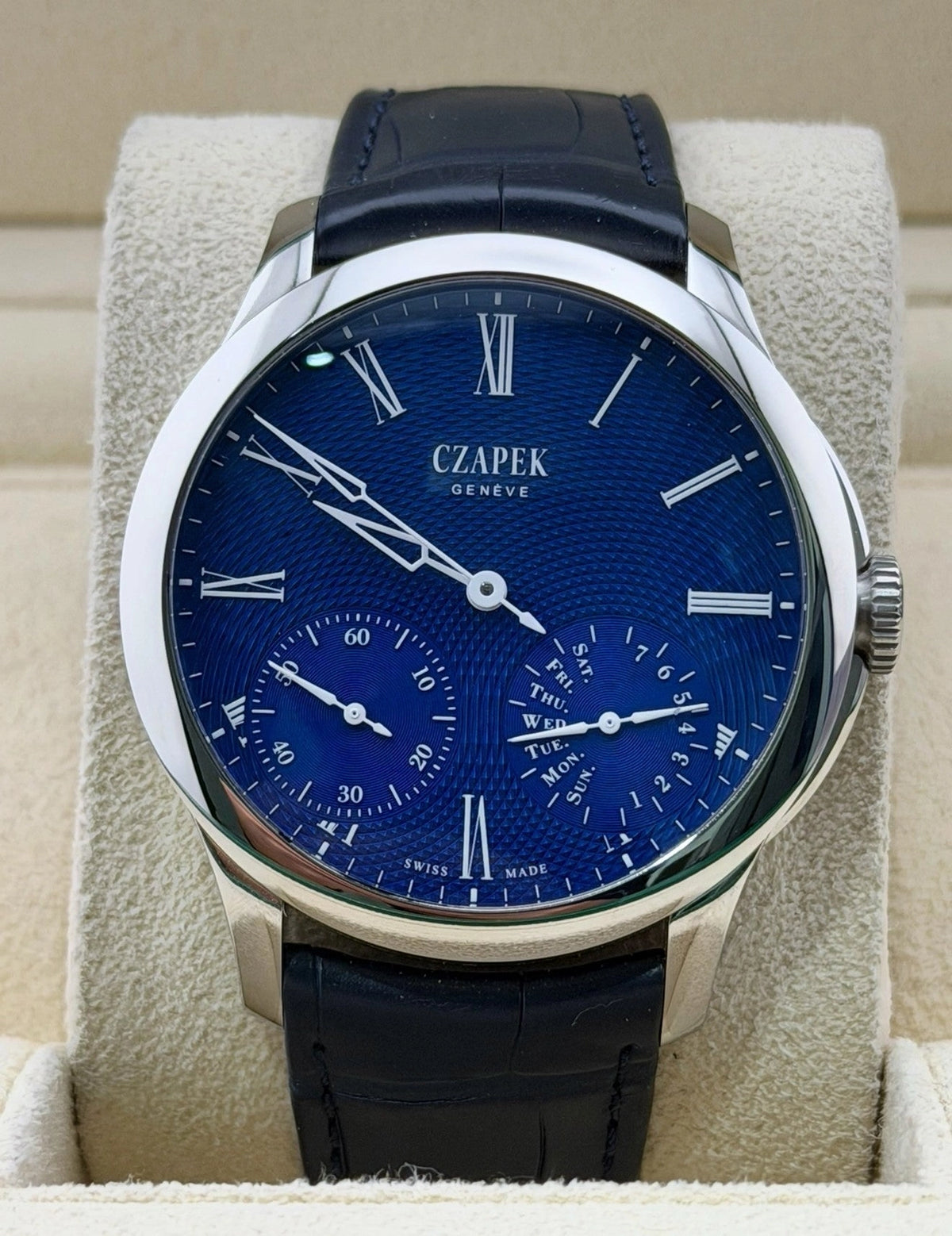 Czapek Quai Des Bergues Blue Dial on Leather Strap SAPPHIRE BLUE L Complete 2024