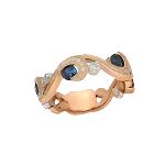 Ounce Collections 18 Karat Rose and White Gold Sapphire Diamond Ring