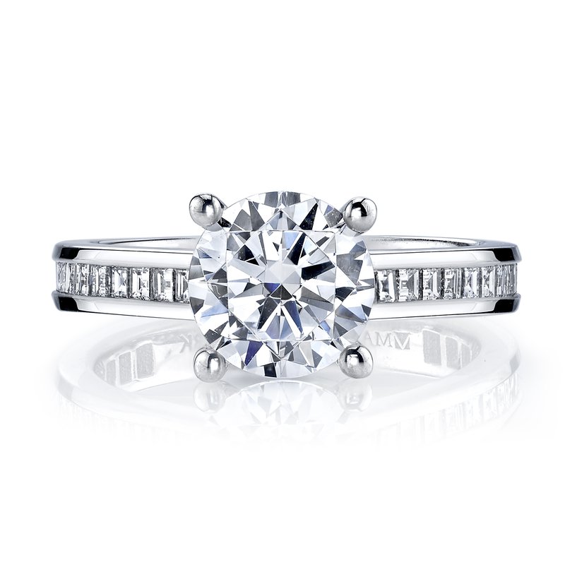 Solitaire Ring Setting With Channel Set Diamond Band