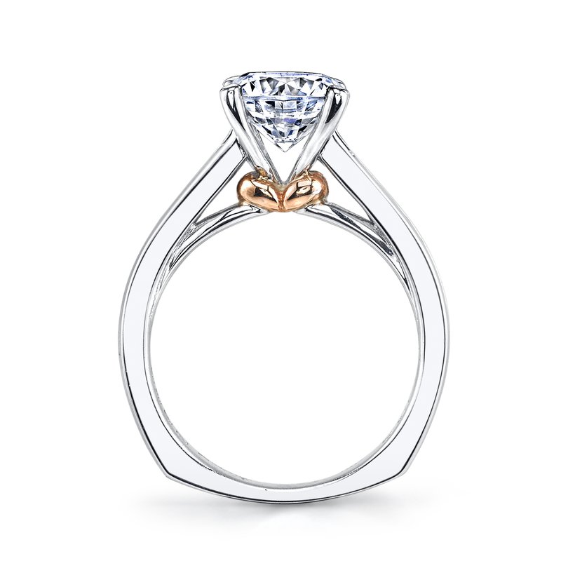 Solitaire Ring Setting With Channel Set Diamond Band