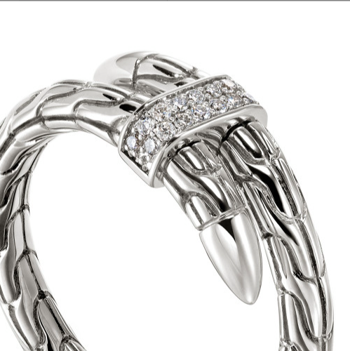 Spear Ring, Sterling Silver, Diamonds