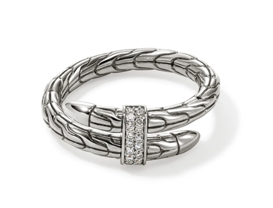 Spear Ring, Sterling Silver, Diamonds