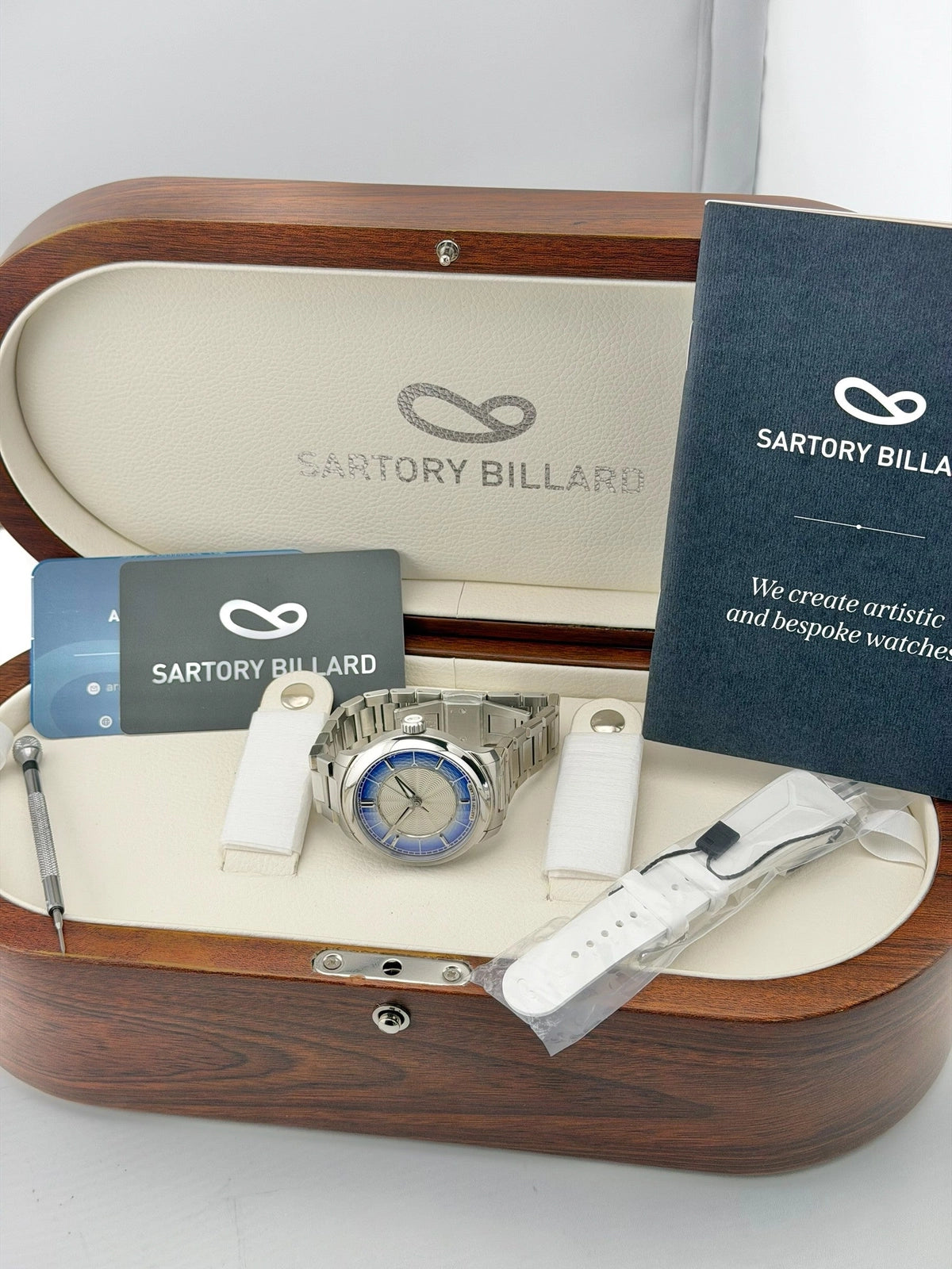 Sartory Billard Exquisite Blue Guilloché Limited to 25 Pieces Guilloche Dial on Bracelet SB04-E Complete 2026