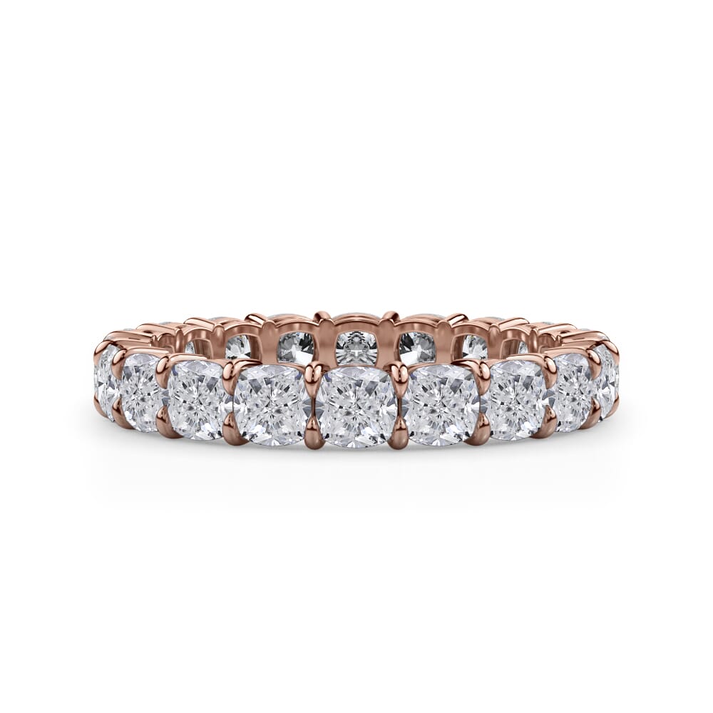 Cushion Cut Gallery Eternity Ring