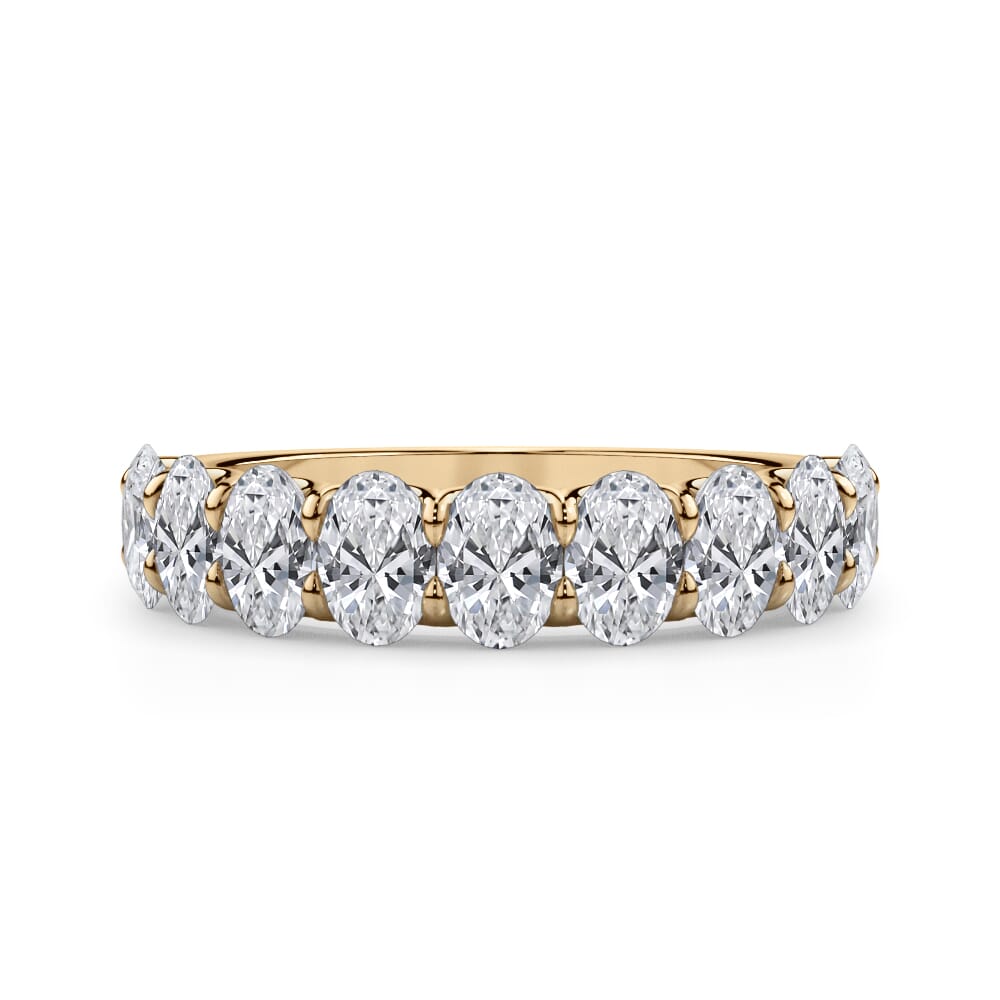 Oval Cut U Scallop 1/2 Eternity Ring