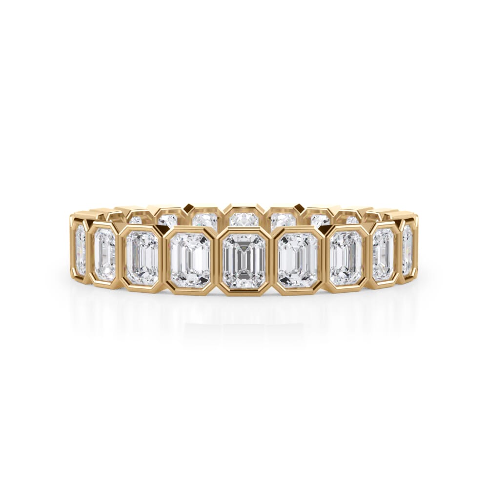 Emerald Cut Besel Set Ring