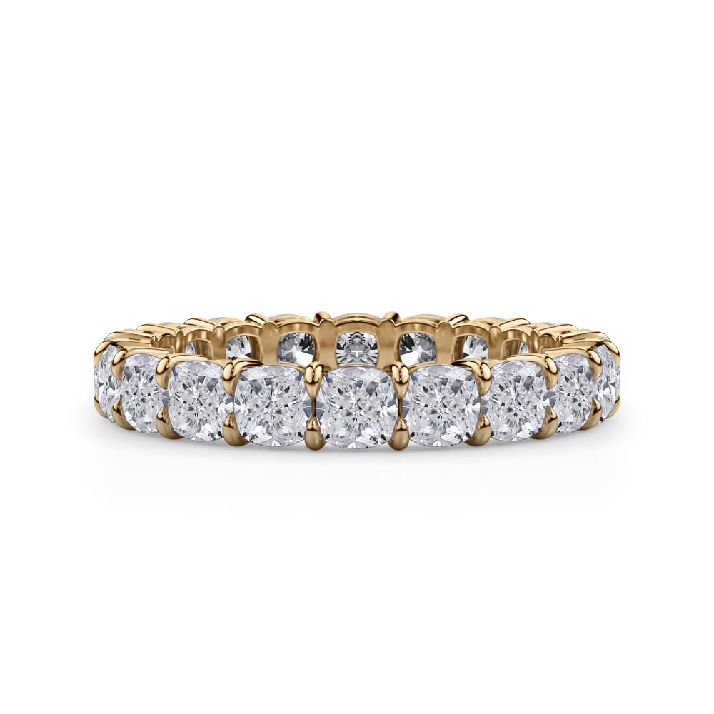 Cushion Cut Gallery Eternity Ring