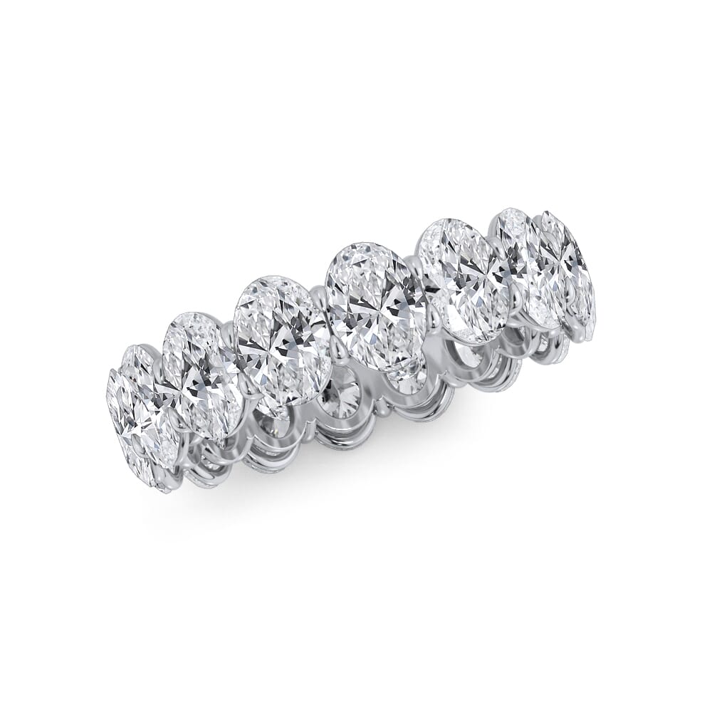 Oval Cut Gallery Eternity Ring