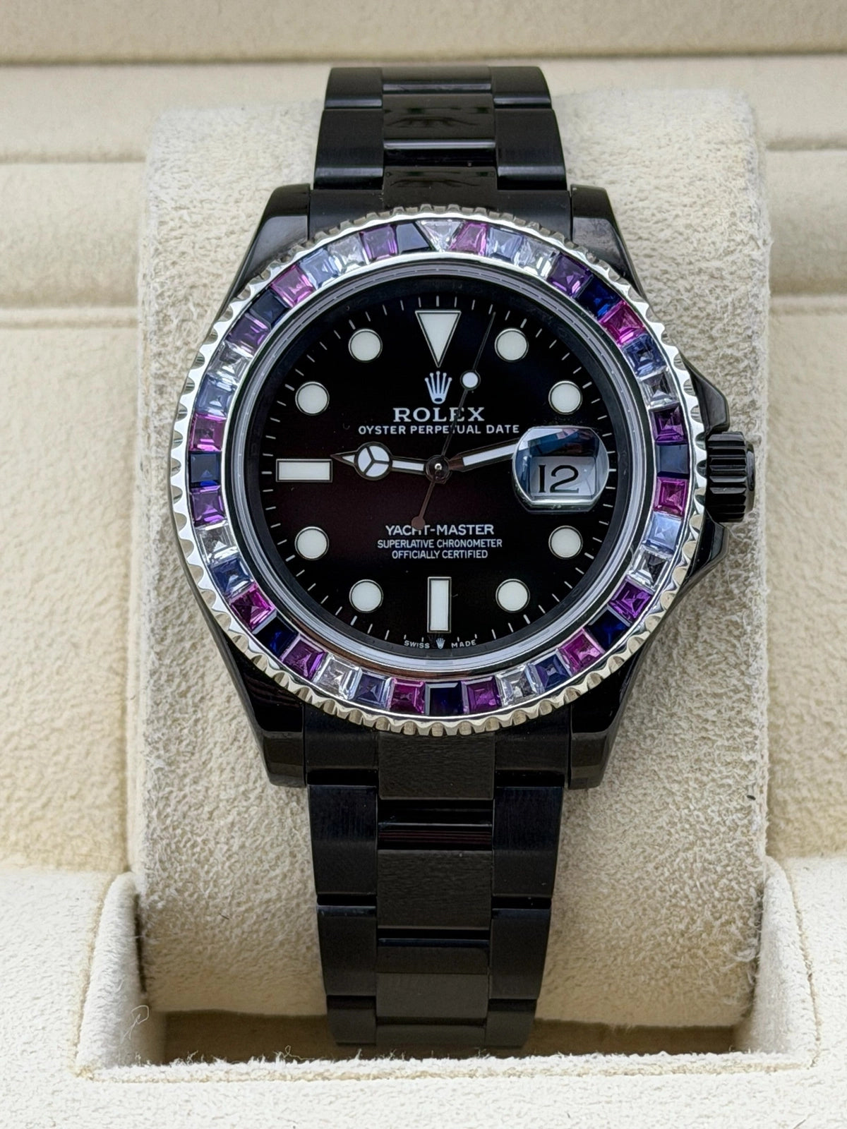 Rolex Yacht-Master 40 PVD and Customized Custom Black Dial on Oyster 116622 with Box