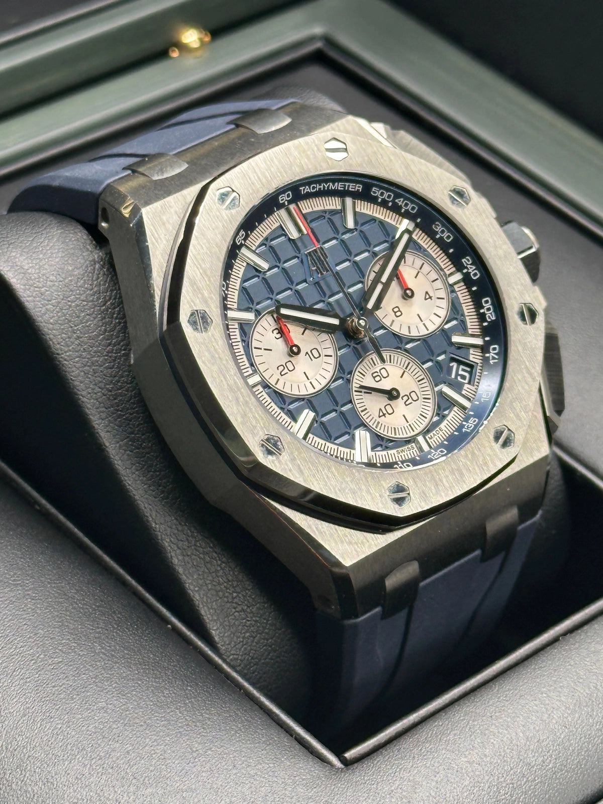 Audemars Piguet Royal Oak Offshore Selfwinding Chronograph Blue Dial on Rubber Strap 26420TI.OO.A027CA.01 Complete 2022