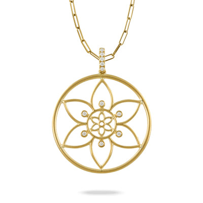 Doves by Doran Paloma Fibonacci Collection Diamond Flower Pendant