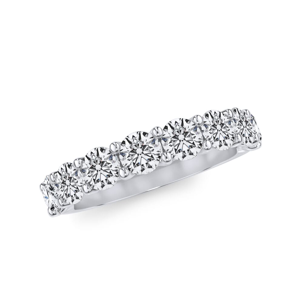 Round Brilliant Cut U Scallop 1/2 Eternity Band