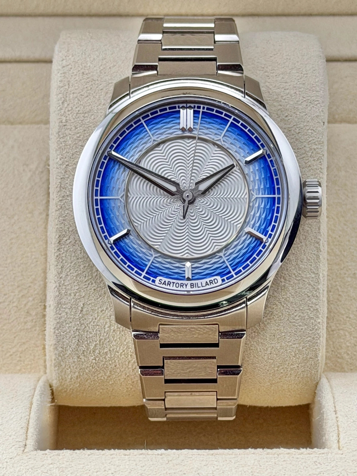 Sartory Billard Exquisite Blue Guilloché Limited to 25 Pieces Guilloche Dial on Bracelet SB04-E Complete 2026