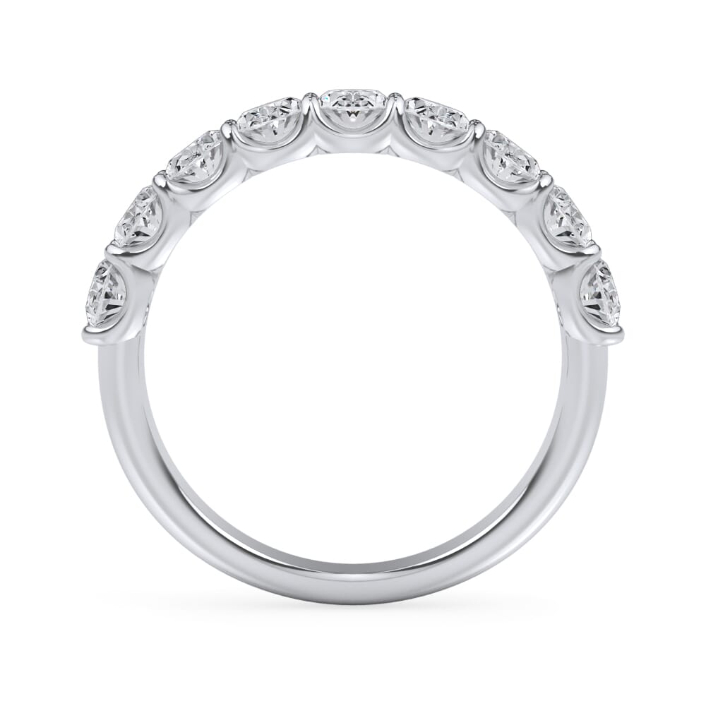 Oval Cut U Scallop 1/2 Eternity Ring