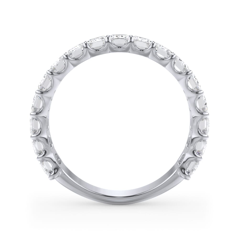 Emerald Cut U Scallop 3/4 Eternity Ring