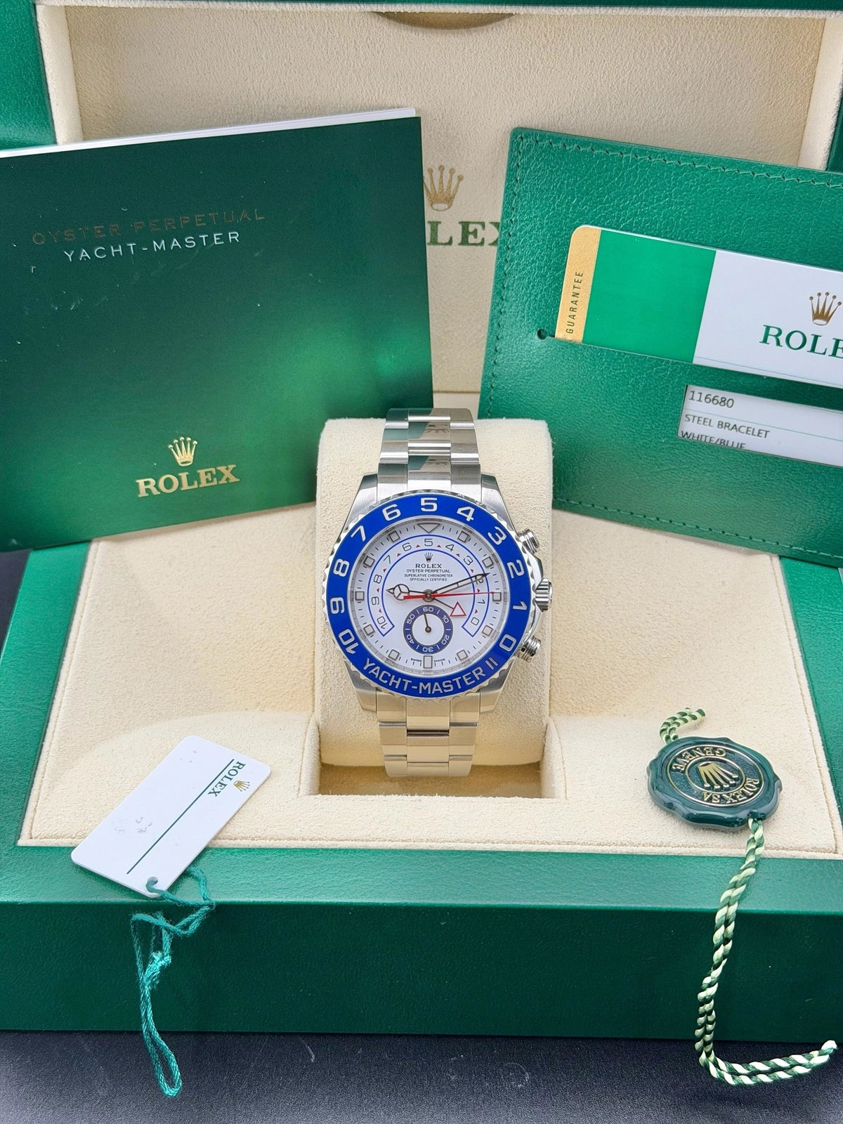 Rolex Yacht-Master II Mercedes Hands Dial on Oyster 116680 Complete 2017